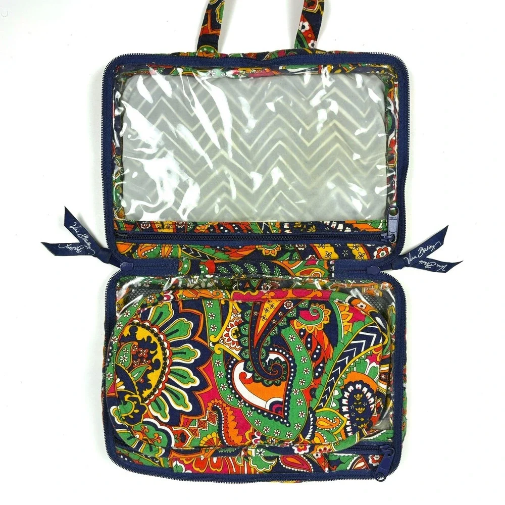 Vera Bradley Hanging Travel Organizer Venetian Paisley Blue Orange Fuscia Pockts